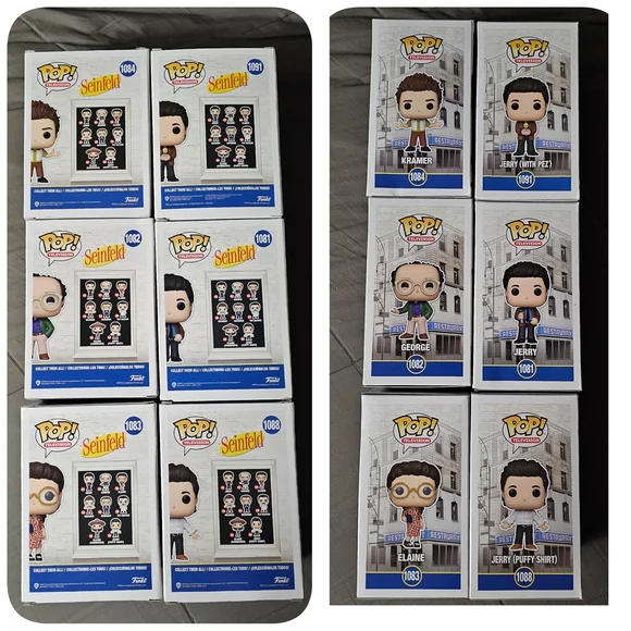 6 Funko Pop Seinfeld Vinyl Figures Set and A Box Of Random Items - Picture 2 of 16